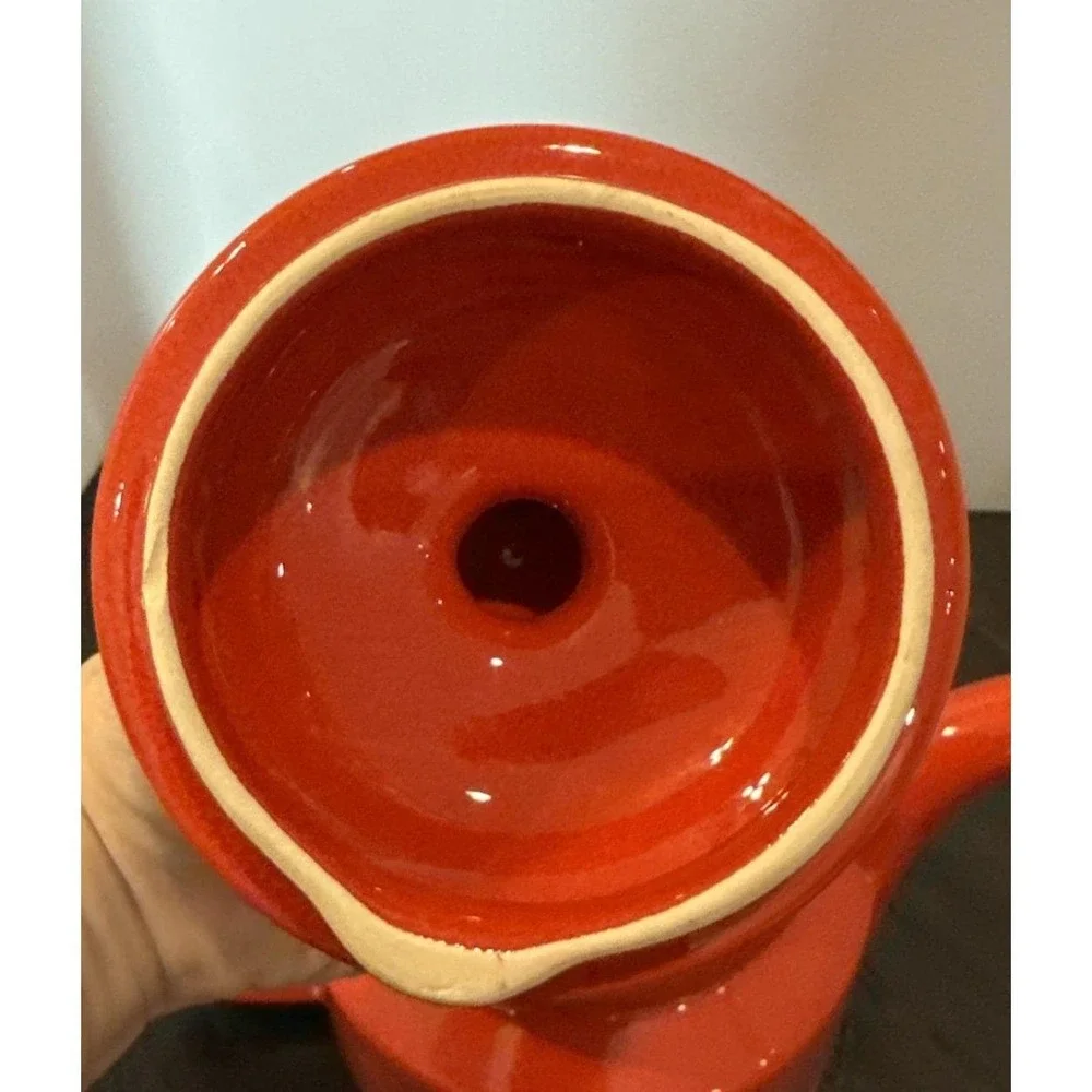Waechtersbach Christmas Tree 5 Cup Red Ceramic Teapot Sugar Creamer Set Germany